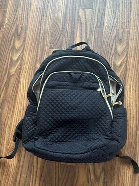 Bagsmart Quilted Black Women's Backpack - Classic Everyday Work/Travel Bag